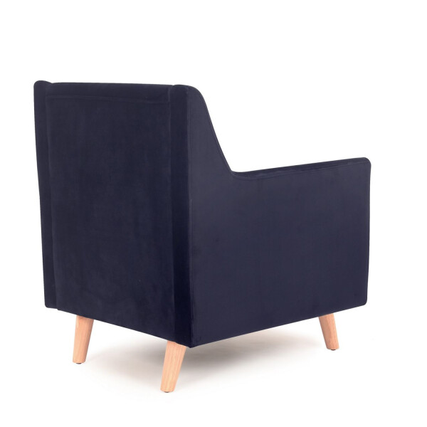 Butaca Sillon Poltrona Durham Tejido Patas Madera AZUL