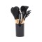 JUEGO 11 PIEZAS MENAGE SILICONA MANGO MADERA NEGRO