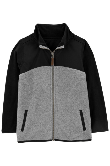 Campera de micropolar, diseño colorblock. Talles 6-8 Sin color