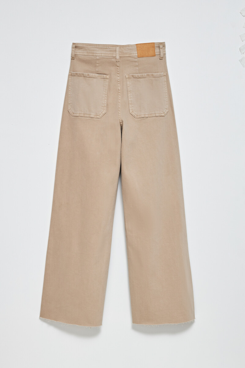 Pantalón de jean ancho Beige