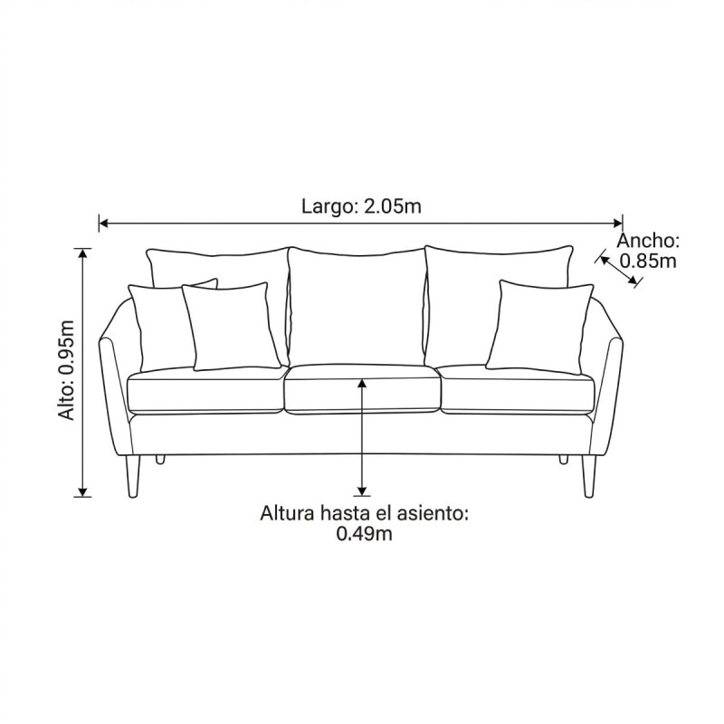 SOFA NEW RIGHE 3C - GRIS 305533 (CD) DISCONT Unica