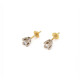 Caravanas En Oro 18K 2 Colores Y Brillantes Caravanas En Oro 18K 2 Colores Y Brillantes