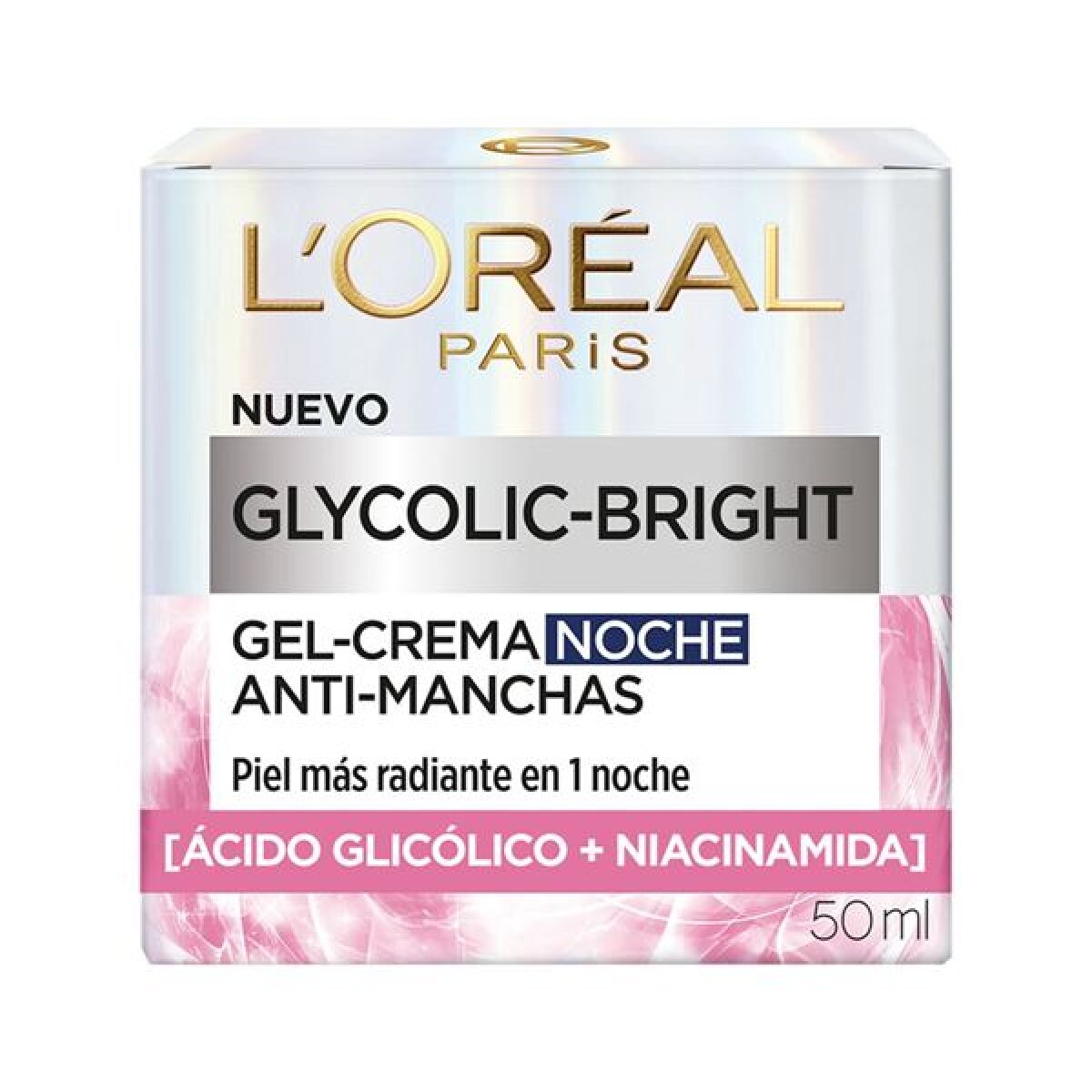 L’Oréal Glycolic-Bright Crema Anti-Manchas de Noche 50 ml | Regenera y Unifica el Tono Mientras Duermes