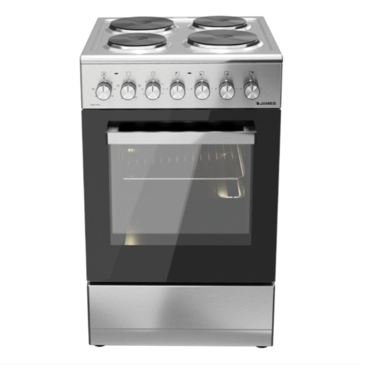 Cocina James eléctrica 4 discos + horno blanca - Acero inoxidable 