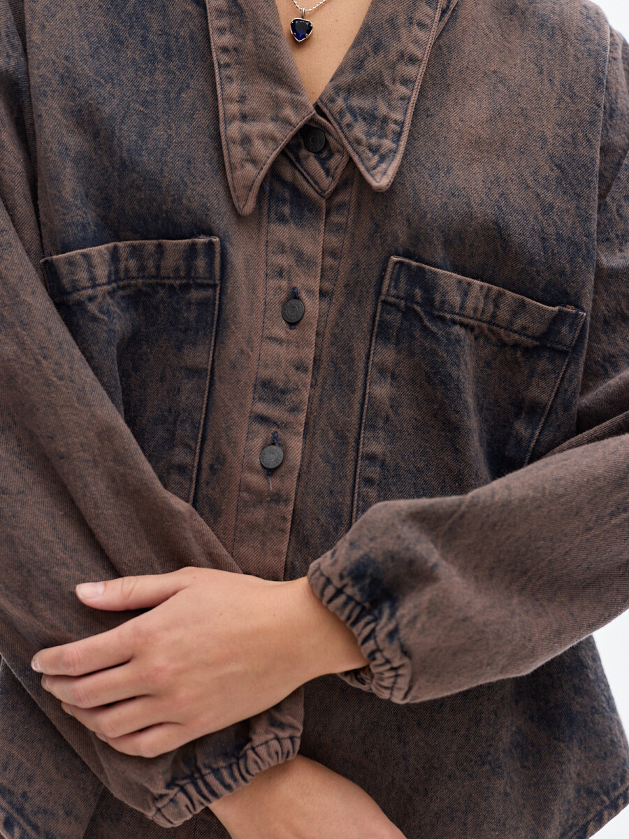 Camisa Cisne Denim Washed - Brown 
