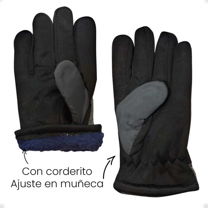 Guantes Para Frio Impermeables Antideslizantes Moto Bici Gris Oscuro
