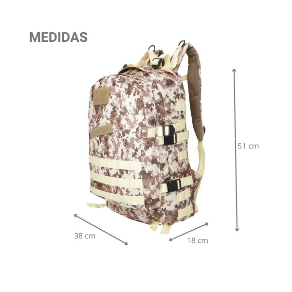 Mochila Táctica Doble Militar Molle 40 Lts Camping Mochilero TAC001 Mochila Táctica Doble Militar Molle 40 Lts Camping Mochilero TAC001