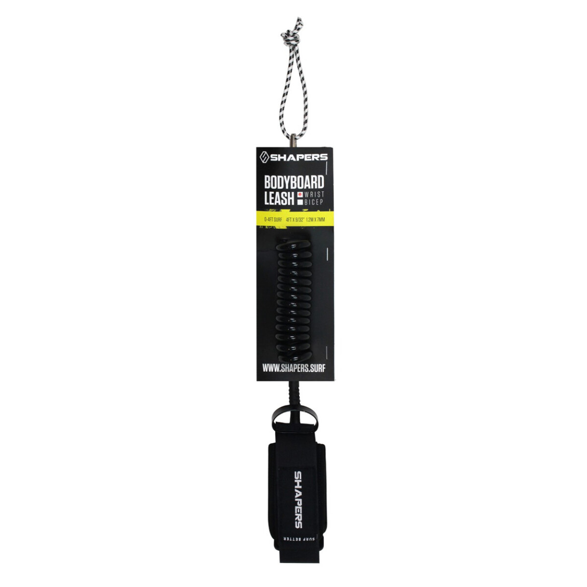 Leash Shapers Bodyboard para Bicep - 0-4 FT - Negro 