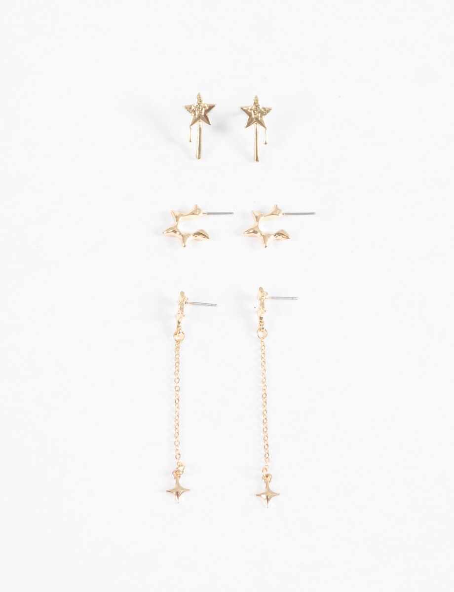 Set de caravanas estrella - dorado 