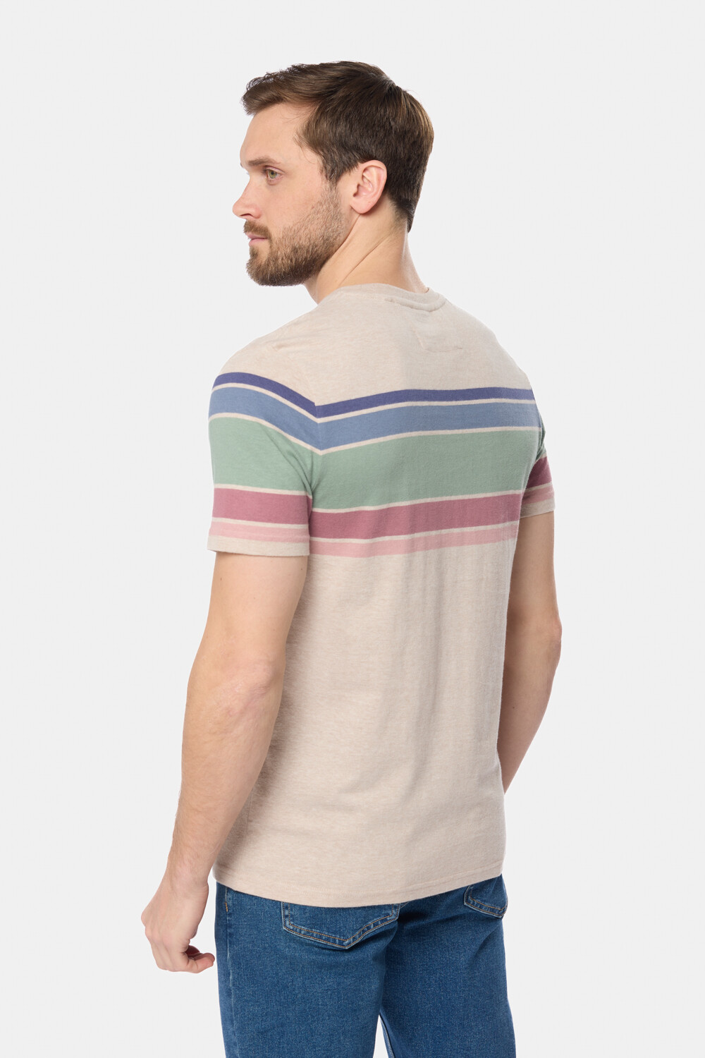 REMERA RAYADA Beige
