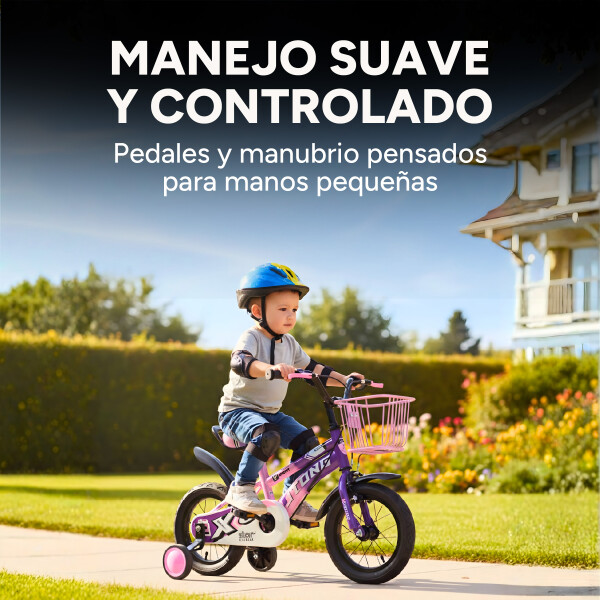 Bicicleta Infantil Yjtong Rod 12 Canasto Parrilla Rueditas Rosa 1