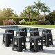 Set x10 Banquetas simil ratán NEGRO