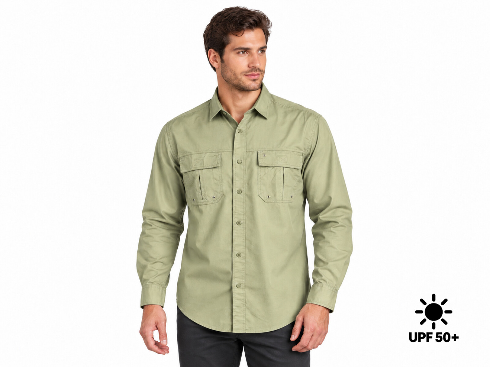 CAMISA HUNTER M LARGA UV+50 - Verde 