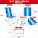 Set X 2 Sillas Altas Aluminio Clásica A Rayas AZUL
