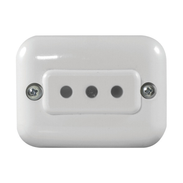 Caja ext. con toma 3 en línea, blanco - Vulcano M41225