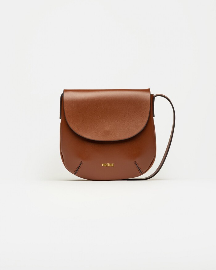 Mini Bag Mod en efecto cuero liso Tabaco