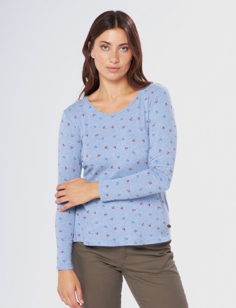 REMERA ESTAMPADA Celeste