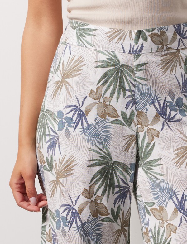 Pantalon Lino Crop CRUDO/MULTI