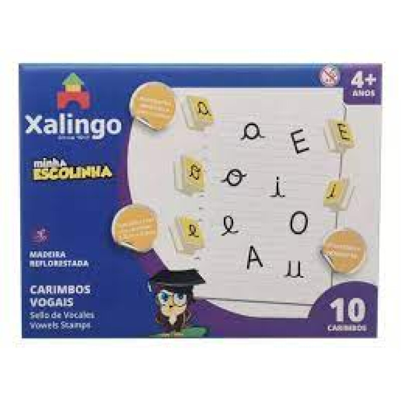 Sellos de letras vocales x10, XALINGO en caja Sellos de letras vocales x10, XALINGO en caja