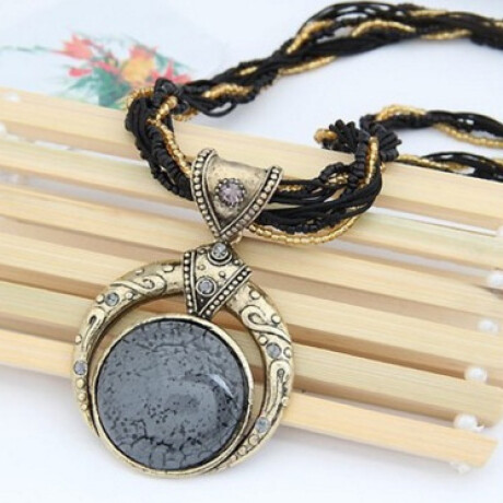 Collar Luna Mujer Varios Colores Negro