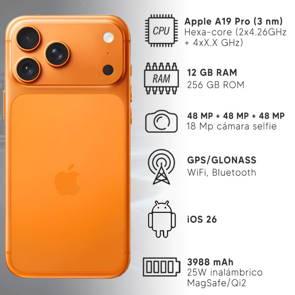 Apple Iphone 17 Pro 12/256gb 5g NARANJA