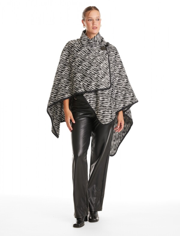 Ruana Animal Print NEGRO/GRIS