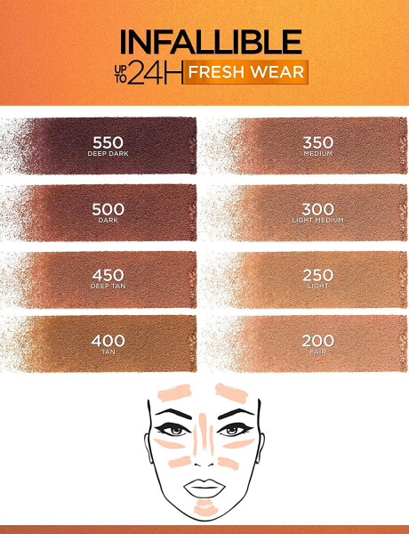 Polvo bronceador ligero Loreal 24H Fresh Wear soft matte 400 Tan