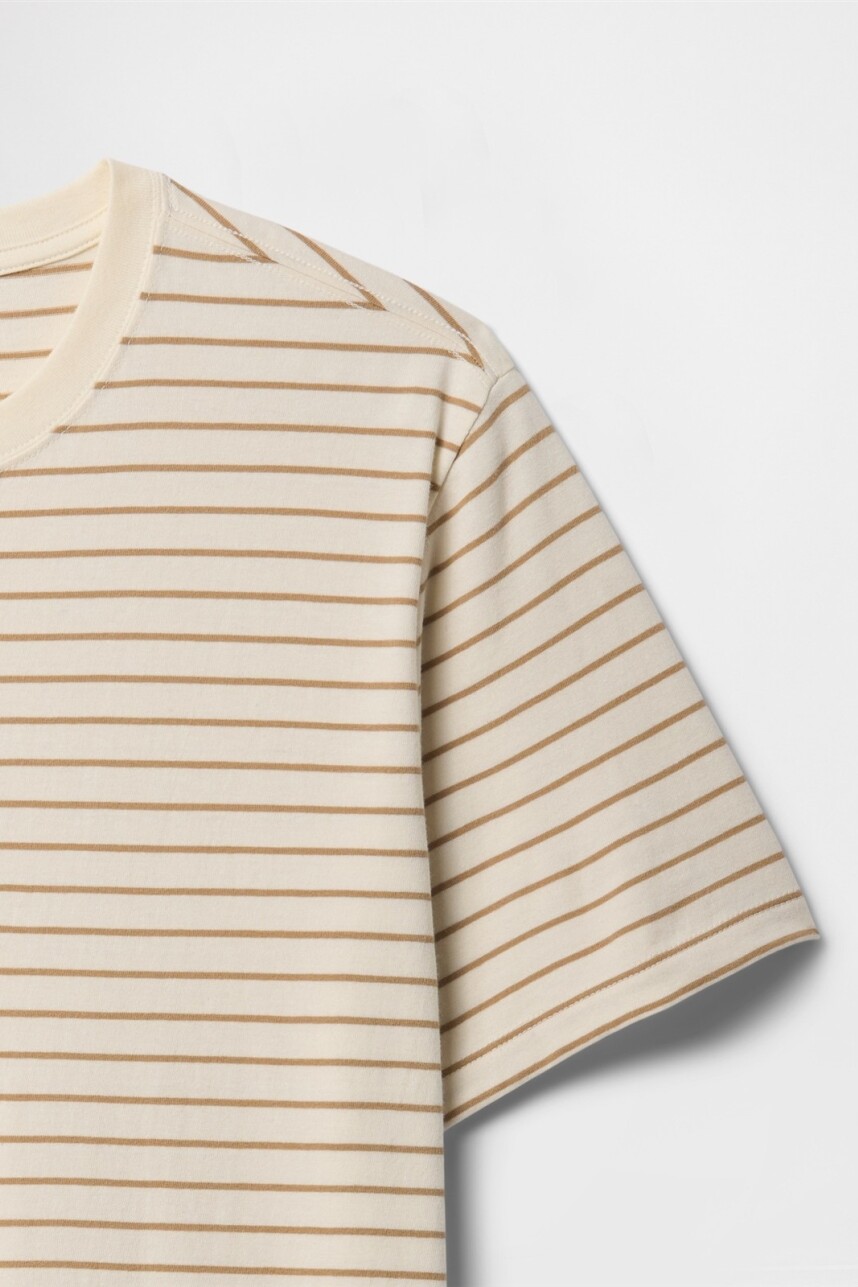 Remera A Rayas Hombre Ivory Frost