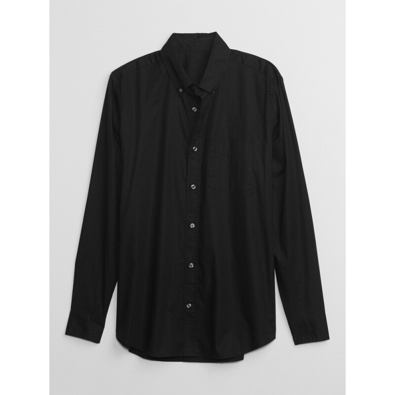 V-LS STANDARD STRETCH POPLIN TRUE BLACK V2