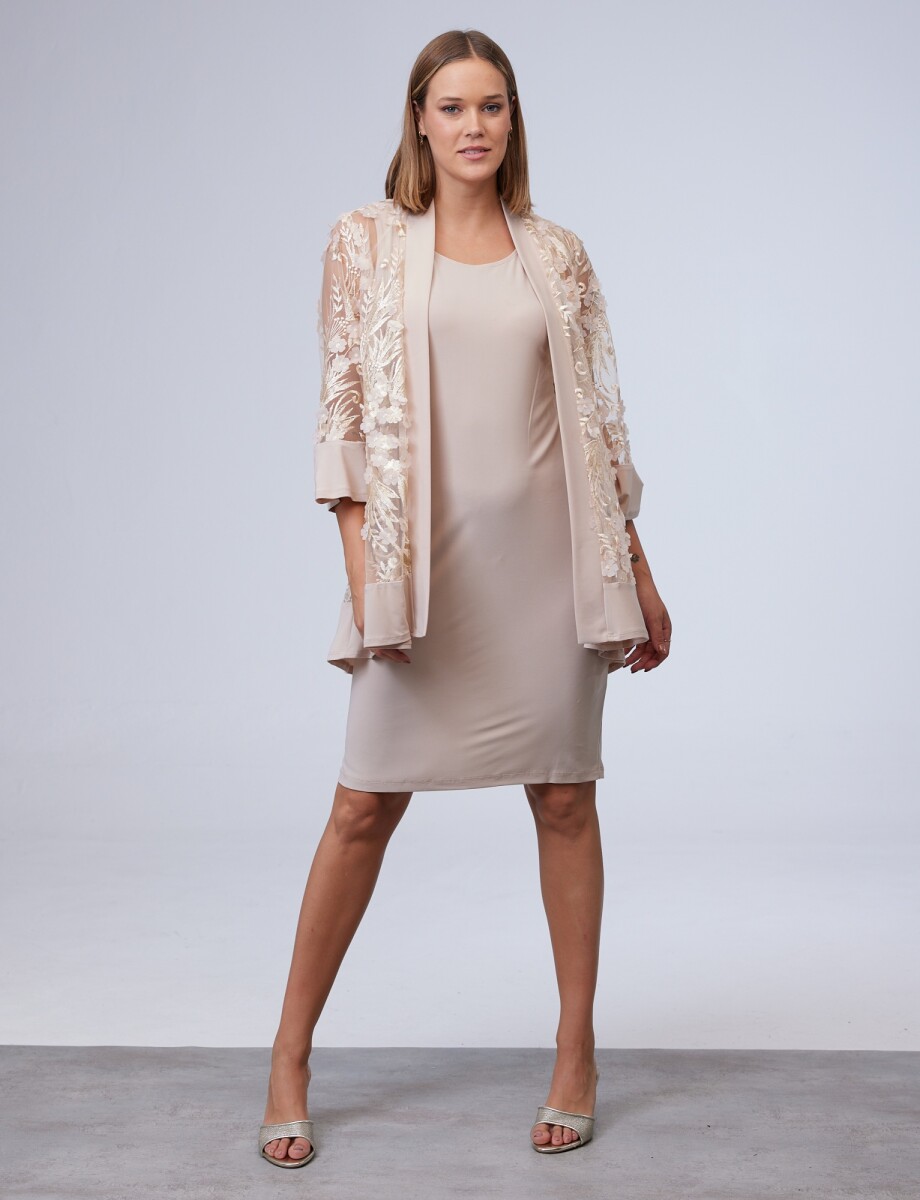 Set Vestido & Chaqueta - Beige 