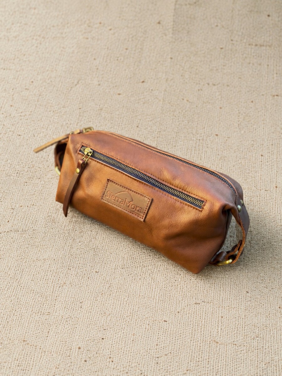 Necessaire de Cuero - Marrón Blue Zip 