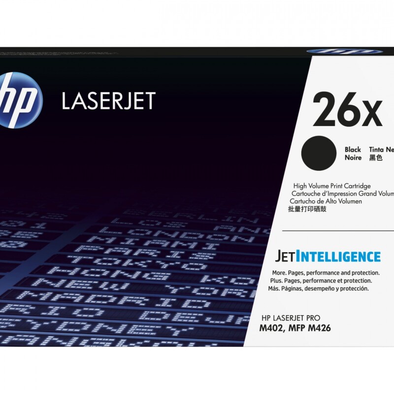 HP 26X - Alto rendimiento - negro - original - LaserJet - cartucho de tóner (CF226X) - para LaserJet Pro M402, MFP M426 HP 26X - Alto rendimiento - negro - original - LaserJet - cartucho de tóner (CF226X) - para LaserJet Pro M402, MFP M426