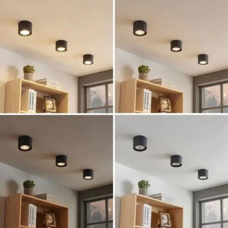 Aplique spot led 6w cilindro de techo cálido NEGRO