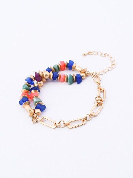 PULSERA PIEDRAS DORADO