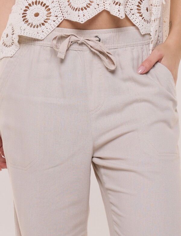 Pantalon Lino BEIGE