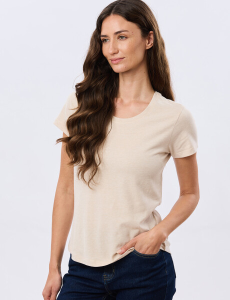 REMERA BÁSICA DE ALGODÓN Beige