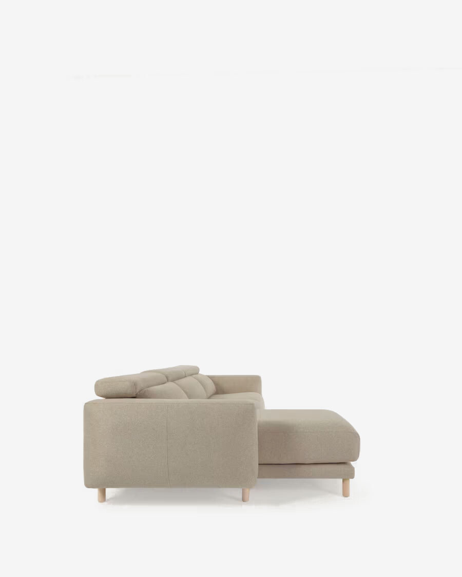 Sofá Singa 3 Plazas con chaise longue izquierdo beige 296 cm