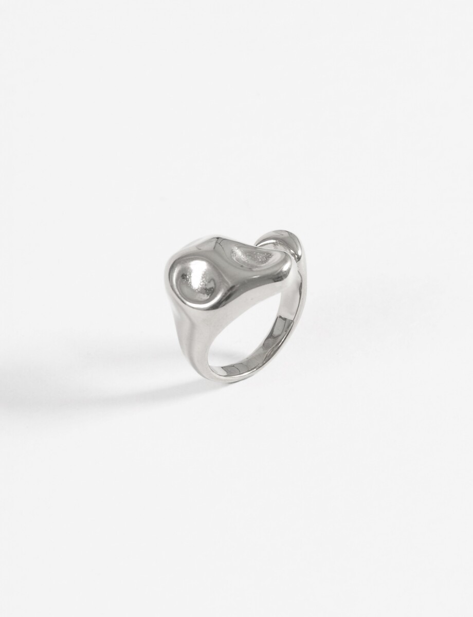 Anillo texture acero - plateado 