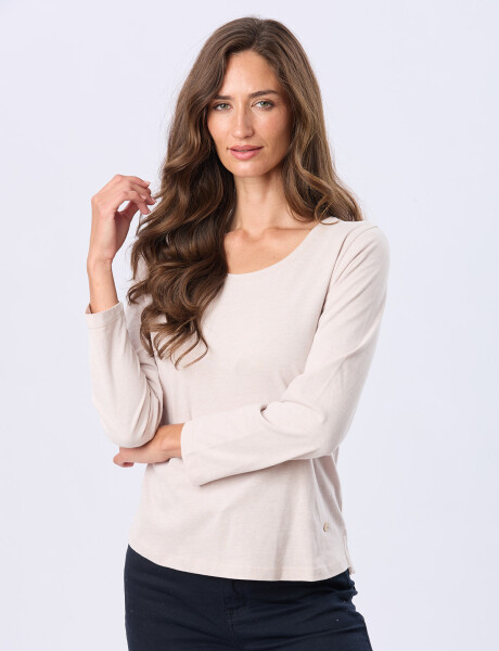 REMERA BÁSICA DE ALGODÓN Beige