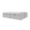 Cama Madera Maciza Con Cajones - 2 plazas - Linea Beauty / Funcional Gris