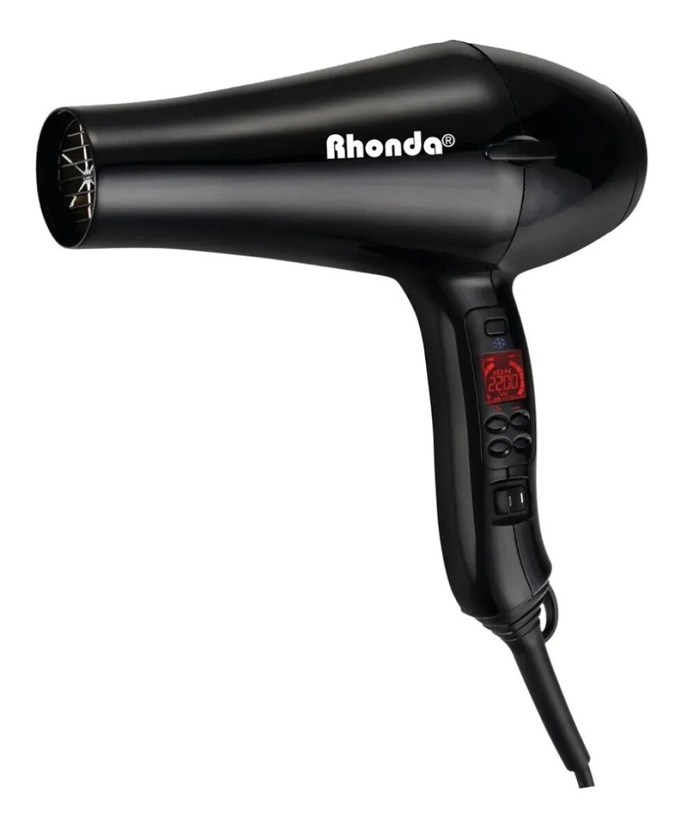SECADOR DE PELO RHONDA IONIC NEGRO 