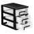 Organizador Plastico 3 Cajones Niveles Multiuso Baño Oficina Color Variante Negro