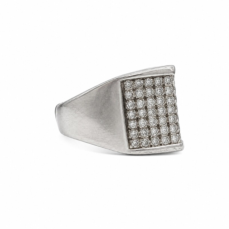 Anillo mesa -Plata 925- Zirconias-AN4707 conpiedra
