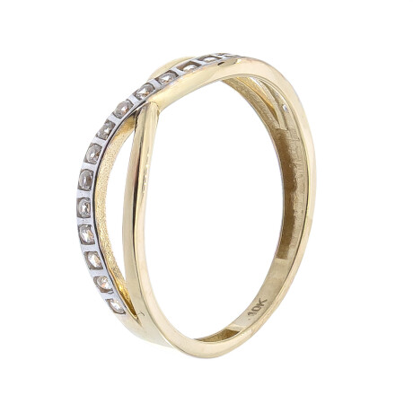 Anillo de oro 10 ktes con circonias. Anillo de oro 10 ktes con circonias.
