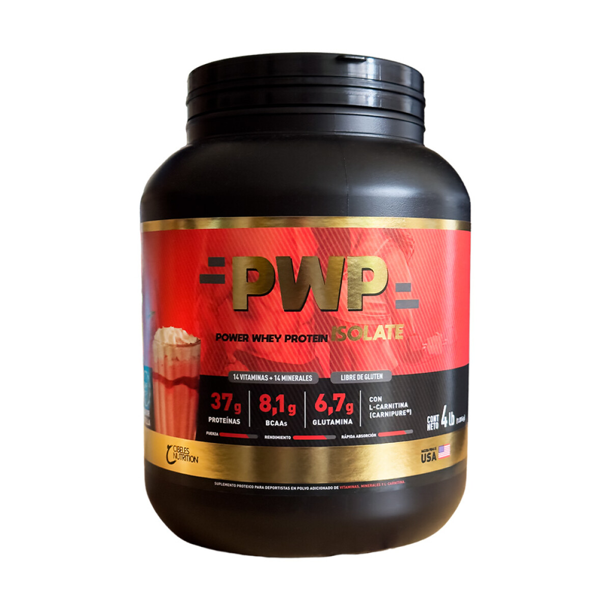 Cibeles PWP Whey Protein Isolate – Frutilla – 1.814 g (4 lb) 