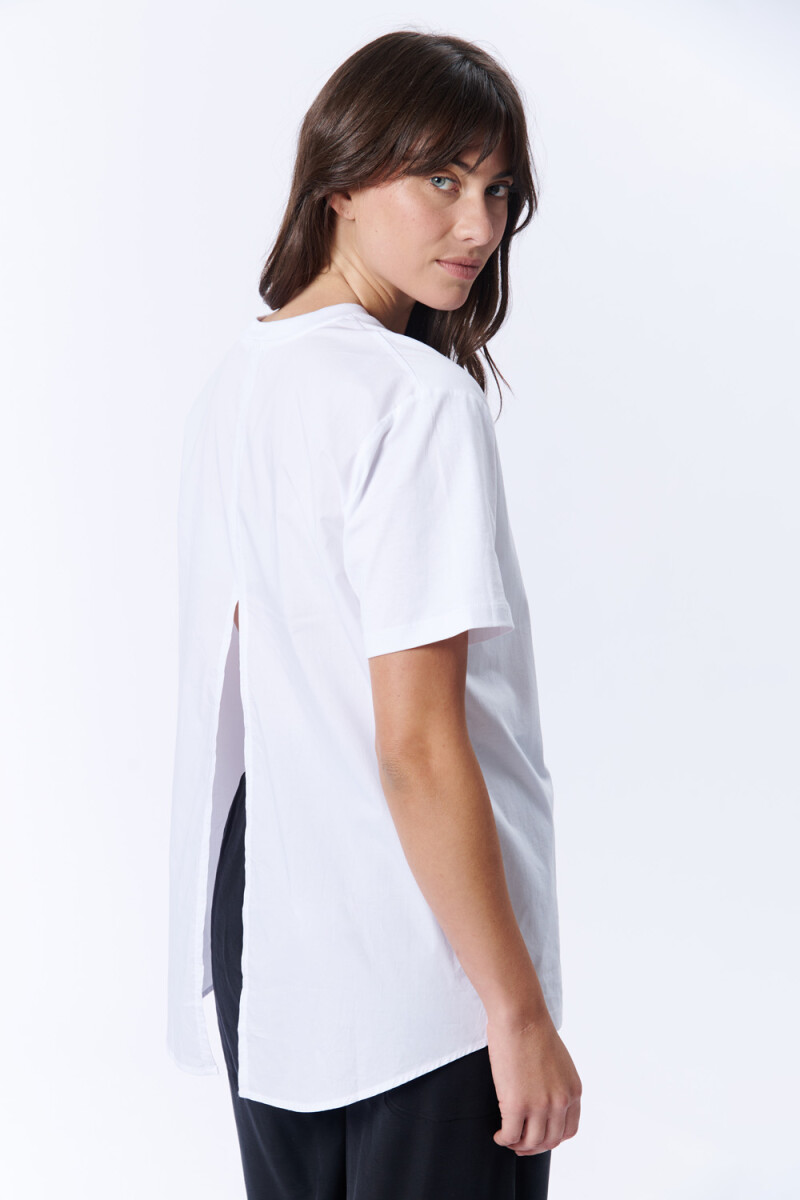 Remera manga corta detalle - Blanco 