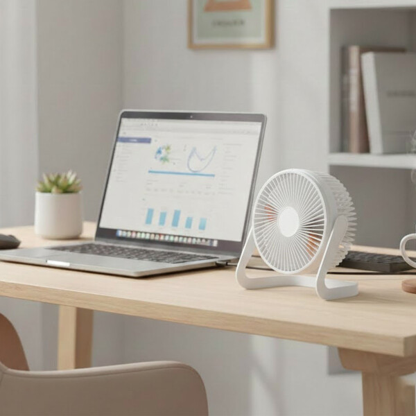 Ventilador De Escritorio Portatil Inclinable 14,5 Cm Usb Color Blanco