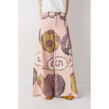 Pantalon Wide Xl Print Team Macros Rosa