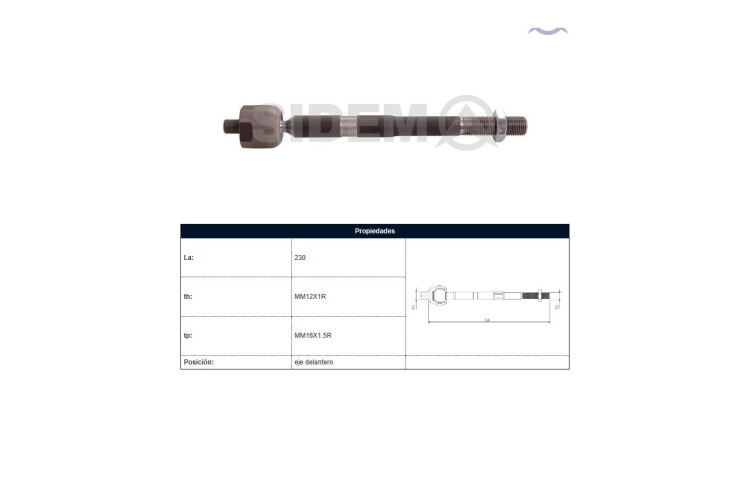 Mate Citroen C-Elysee, Peug 301 12-25 Der/Izq Mate Citroen C-Elysee, Peug 301 12-25 Der/Izq