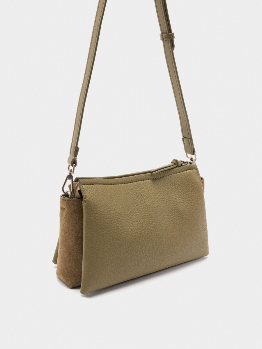 Bolso Bandolera Con Textura Efecto Piel caqui